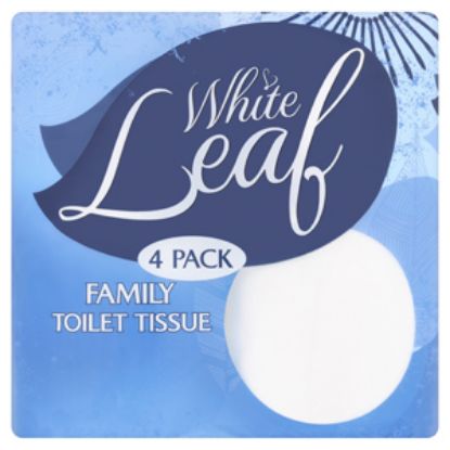 Picture of Toilet Roll WHITE Leaf 4pk White x10